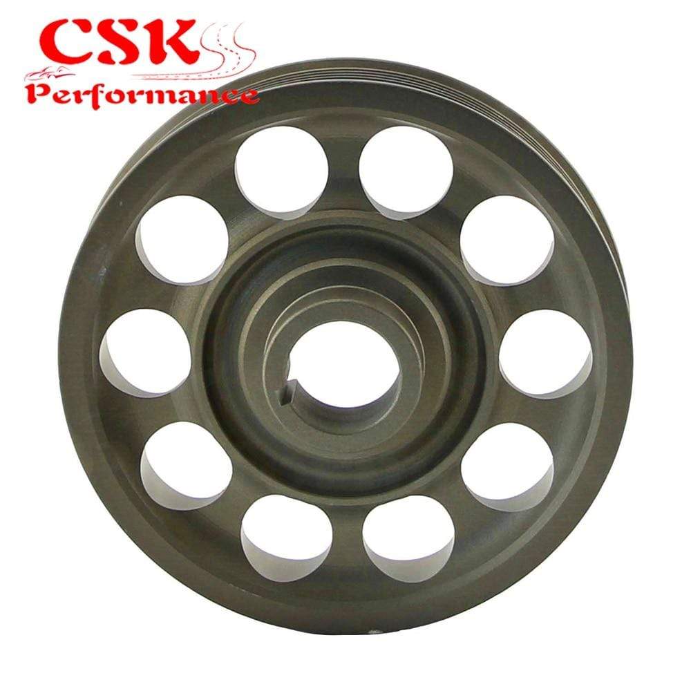Planet Gates Light Weight Aluminum Crankshaft Crank Pulley fits for Honda Civic FD2 FD2R 2.0 K20A