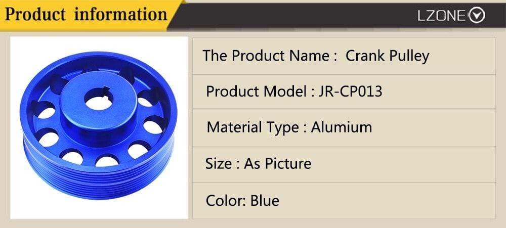 Planet Gates Light Weight Aluminum Crankshaft Crank Pulley for Subaru Impreza WRX Sti JR-CP013