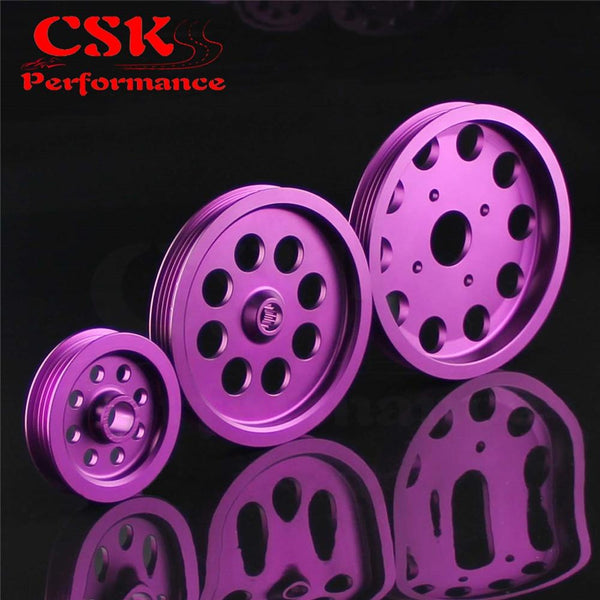 Planet Gates LIGHT-WEIGHT CRANK PULLEY Fits For Nissan skyline GTS GTR RB20 RB25 RB26 PULLEY PURPLE