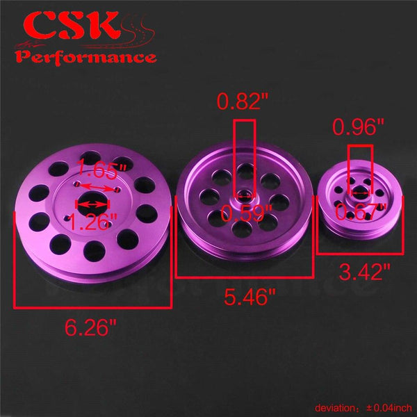 Planet Gates LIGHT-WEIGHT CRANK PULLEY Fits For Nissan skyline GTS GTR RB20 RB25 RB26 PULLEY PURPLE