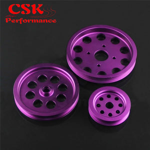 Planet Gates LIGHT-WEIGHT CRANK PULLEY Fits For Nissan skyline GTS GTR RB20 RB25 RB26 PULLEY PURPLE