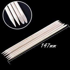 Planet Gates Light Yellow 100pcs/lot Nail Art Wood Sticks Cleaning Orange Nail Dead Skin Fork Cuticle Pusher Remover Nail Care Tools For Finger