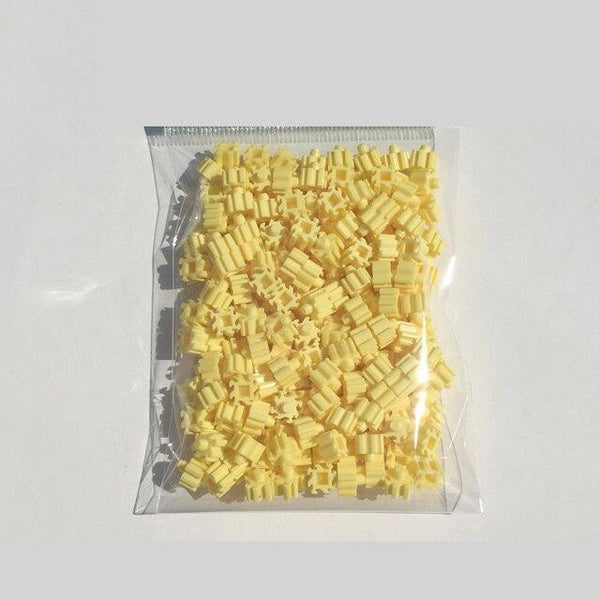 Planet Gates Light yellow 200pcs Mini Building Blocks DIY Brick 1x1Dots 200PCS 25Colors Educational Games Toys for Children Compatible with brands blocks