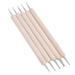 Planet Gates Light Yellow 5 Pcs/Sets Nail Art Pen 2 In 1 Double Ends Dotting Drawing Painting UV Gel Liner Polish Brush Set Nail Art Dotting Tools