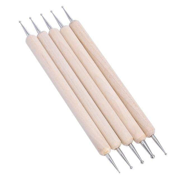 Planet Gates Light Yellow 5 Pcs/Sets Nail Art Pen 2 In 1 Double Ends Dotting Drawing Painting UV Gel Liner Polish Brush Set Nail Art Dotting Tools