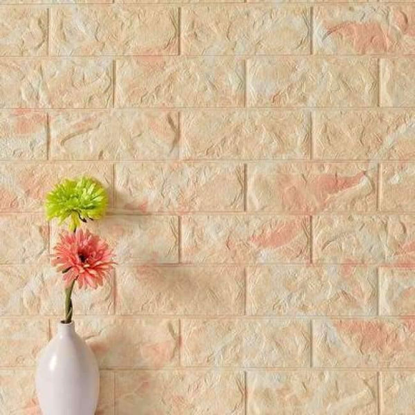 Planet Gates Light Yellow / 70cmX77cm Waterproof Foam Brick 3D Wall Panel DIY Self Adhesive Wallpaper For Kids Room Bedroom Wall Decor 3D Brick Living Room Wall Paper