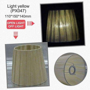 Planet Gates Light Yellow Art Deco Fabric Lamp Shade Nordic Style Cloth Lampshade for E14 Crystal Lights Chandeliers Wall Lights 110*150*140mm Lamp Shades
