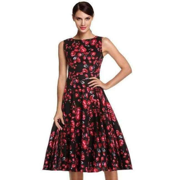 Planet Gates Lysegul / L ACEVOG Damekjole Retro Vintage 1950'er 60'er Rockabilly Blomster Swing Sommerkjoler Elegant Sløjfeknude Tunika Vestidos Morgenkåbe Oversize