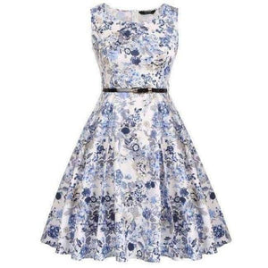 Planet Gates Lysegul / L ACEVOG Damekjole Retro Vintage 1950'er 60'er Rockabilly Blomster Swing Sommerkjoler Elegant Sløjfeknude Tunika Vestidos Morgenkåbe Oversize