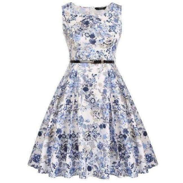 Planet Gates Lysegul / L ACEVOG Damekjole Retro Vintage 1950'er 60'er Rockabilly Blomster Swing Sommerkjoler Elegant Sløjfeknude Tunika Vestidos Morgenkåbe Oversize