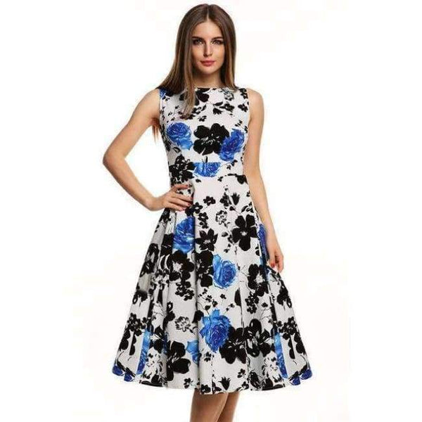 Planet Gates Lysegul / L ACEVOG Damekjole Retro Vintage 1950'er 60'er Rockabilly Blomster Swing Sommerkjoler Elegant Sløjfeknude Tunika Vestidos Morgenkåbe Oversize