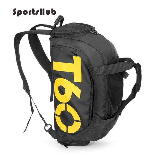 Planet Gates Light Yellow Multi-use Men Sports Bags Gym Backpack Shoulder Bag Separated Shoes Storage Fitness Bag Outdoor Travel Bagpack SB0014