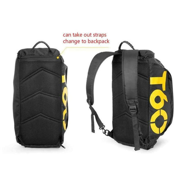 Planet Gates Light Yellow Multi-use Men Sports Bags Gym Backpack Shoulder Bag Separated Shoes Storage Fitness Bag Outdoor Travel Bagpack SB0014