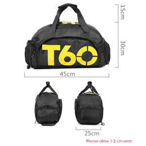 Planet Gates Light Yellow Multi-use Men Sports Bags Gym Backpack Shoulder Bag Separated Shoes Storage Fitness Bag Outdoor Travel Bagpack SB0014