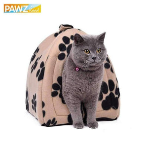 Planet Gates Light yellow Paw / M Cat House and Pet Beds 5 Colors Beige and Red Purple, Khaki, Black with Paw Stripe, White with Paw Stripe
