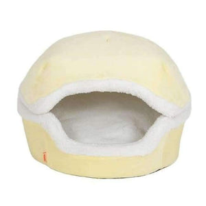 Planet Gates light yellow / S Warm Cat Bed House Hamburger Bed Disassemblability Windproof Pet Puppy Nest Shell Hiding Burger Bun for Winter
