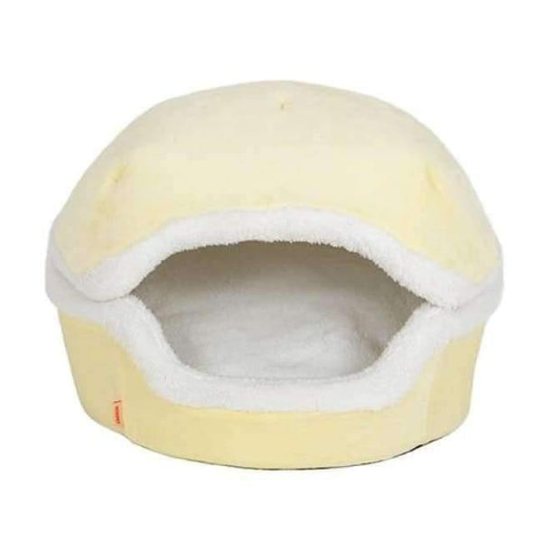 Planet Gates light yellow / S Warm Cat Bed House Hamburger Bed Disassemblability Windproof Pet Puppy Nest Shell Hiding Burger Bun for Winter
