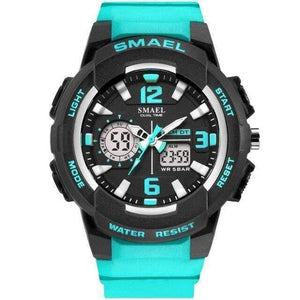 Planet Gates LightBlue Digital Wristwatch for Kids  Student Watches Male Clock Boys Girls Men Sport Waterproof 1643 Children Watches LED Backlight