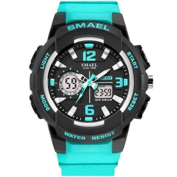Planet Gates LightBlue Digital Wristwatch for Kids  Student Watches Male Clock Boys Girls Men Sport Waterproof 1643 Children Watches LED Backlight