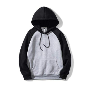 Planet Gates Lightgray Black / S Streetwear Patchwork Hoodie Men Hip Hop Hooded Solid Slim Fit Casual Hoody Mens Hoodies Sweatshirts EU Size