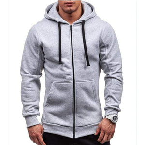Planet Gates Lightgray / XXXL Men Hoodies Jacket Spring Drawstring Zipper Hooded Sweatshirt Male Long Sleeve Pocket Pullover Autumn Hoodie Coat MWW145