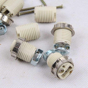 Planet Gates Lighting Accessories G9 Lamp Socket Ceramic G9 Lamp Holder G9 lamp Base 110-240V Ceramic Socket G9 Type Halogen Lamp Holder