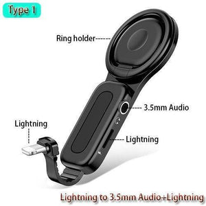 Planet Gates Lighting with 3.5mm For Dual Lightning Ring Holder Adapter for iPhone AUX to 3.5mm Audio Charger for Splitter iPhone Jack Headphones Headset Adapter