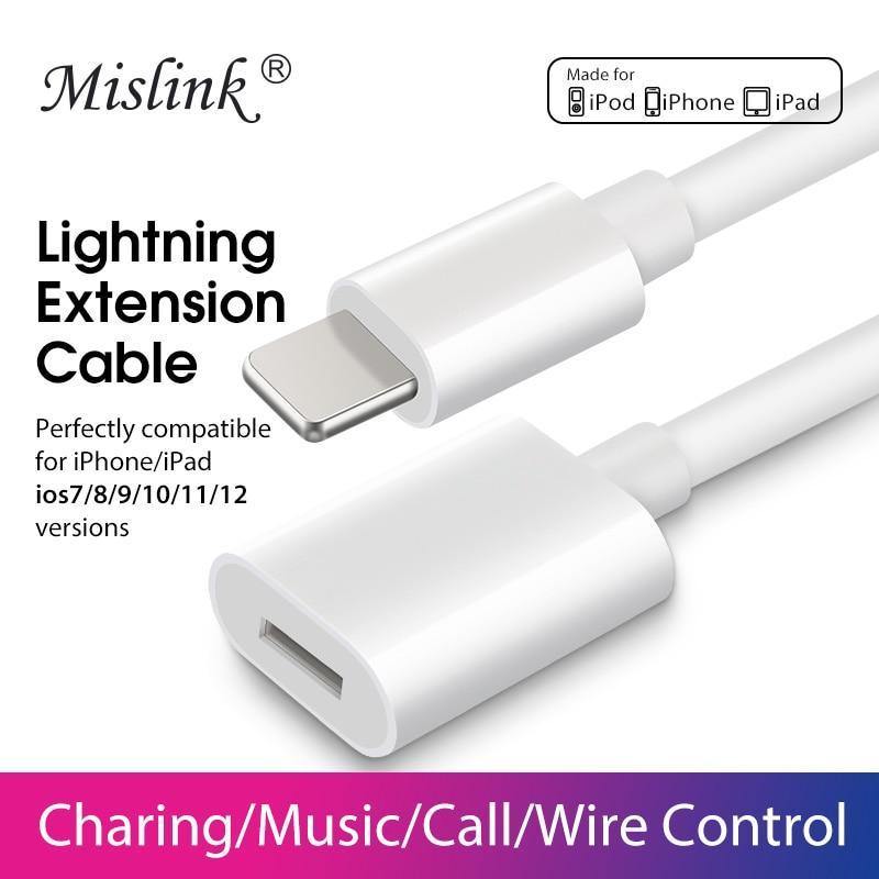 Planet Gates Lightning extension cable female to male adapter audio converter for iPhone x 8 7 6 5 ipad Charger data charging 8 pin