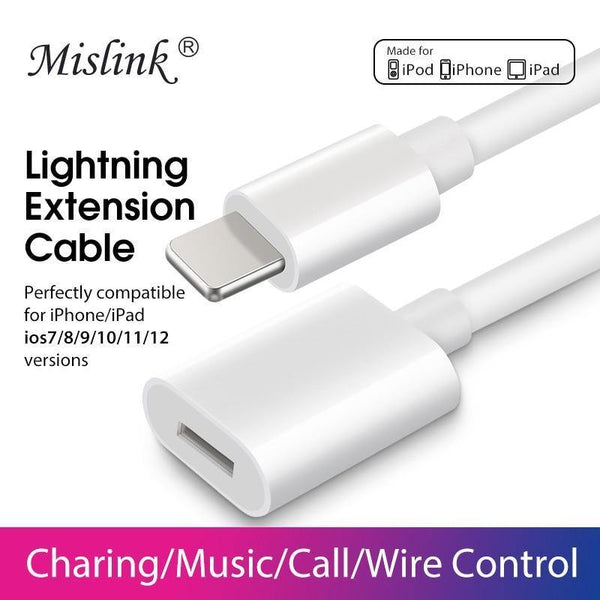 Planet Gates Lightning extension cable female to male adapter audio converter for iPhone x 8 7 6 5 ipad Charger data charging 8 pin