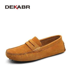 Planet Gates Ligth Brown / 11 DEKABR Brand Fashion Summer Style Soft Moccasins Men Loafers High Quality Genuine Leather Shoes Men Flats Gommino Driving Shoes