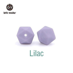 Planet Gates Lilac Let's Make 10pc 14mm Silicone Beads Hexagon Bpa Free Silicone Teether Diy Teething Toy Baby Chewable Accessories Baby Teether
