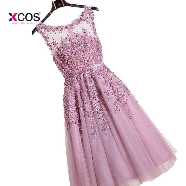 Planet Gates Line Chiffon Dark Purple Short 2017 Modest Party Wedding Prom Gowns Bridesmaid Dresses Robe De Mariage 2017