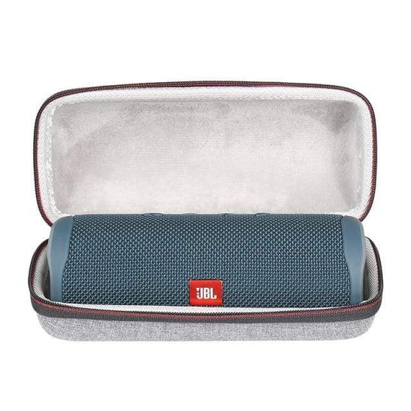 Planet Gates Linen single gray Travel Portable Protective Carrying Case Hard Shell Storage Bag Pouch Cover with Carabiner for JBL Flip 5 Flip5 Speaker