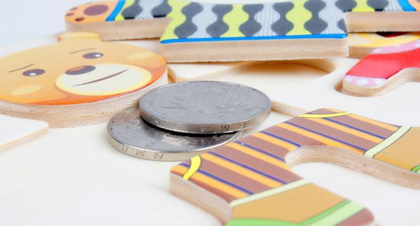 Planet Gates Little Bear Change Clothes Children's Early Education Wooden Jigsaw Puzzle Dressing Game Baby Puzzle Toys For Children Gift