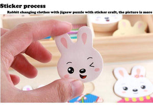 Planet Gates Little Bear Change Clothes Children's Early Education Wooden Jigsaw Puzzle Dressing Game Baby Puzzle Toys For Children Gift