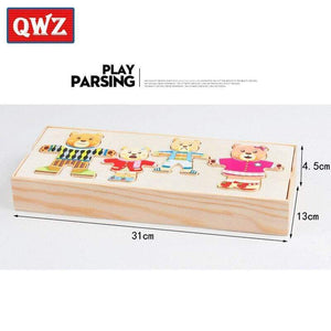 Planet Gates Little Bear Change Clothes Children's Early Education Wooden Jigsaw Puzzle Dressing Game Baby Puzzle Toys For Children Gift