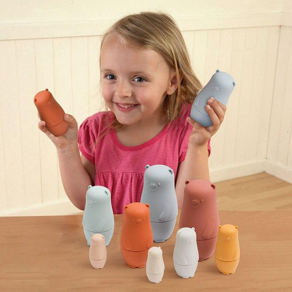 Planet Gates Little Bear Matryoshka Toys Montessori Toys Silicone Baby Teether  Silicone Russian Nesting Dolls Educational Toys Children Toys