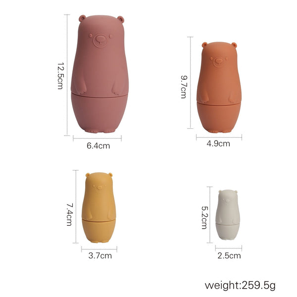 Planet Gates Little Bear Matryoshka Toys Montessori Toys Silicone Baby Teether  Silicone Russian Nesting Dolls Educational Toys Children Toys