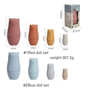 Planet Gates Little Bear Matryoshka Toys Montessori Toys Silicone Baby Teether  Silicone Russian Nesting Dolls Educational Toys Children Toys