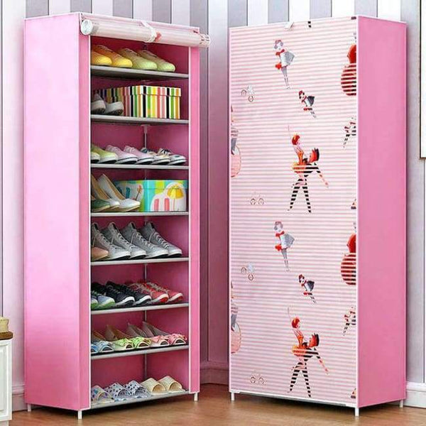 Planet Gates little girl Shoe cabinet 9-layer 8-grid 3D drawing Non-woven fabrics large Shoe rack organizer removable shoe storage for home furniture