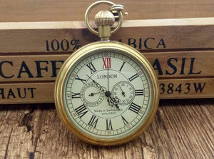 Planet Gates London Pocket & fob Watches Mechanical Watch Hand Wind Skeleton Mens Pocket Watch With Chain Xmas Gift Box