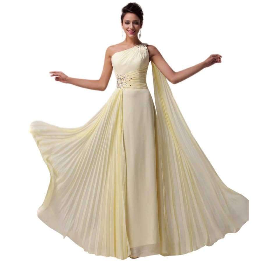 Planet Gates 2 Long Bridesmaid Dresses One Shoulder Ribbon Chiffon Dress With Ruffles Special Occasion Dress CL6066