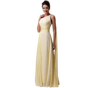 Planet Gates Long Bridesmaid Dresses One Shoulder Ribbon Chiffon Dress With Ruffles Special Occasion Dress CL6066