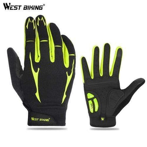 Planet Gates Long Green / XXL Cycling Gloves Men Women Sports Full Finger GEL Bike Gloves Touch Screen Windproof Warm MTB Road Bicycle Gloves