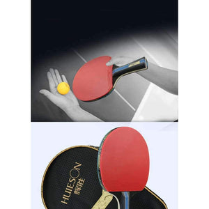 Planet Gates Long Handle Short or Long Handle Shake-hand Table Tennis Set Red and Black Table Tennis Paddle Table Tennis Racket with Case