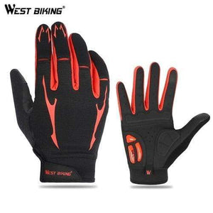 Planet Gates Long Red / M Cycling Gloves Men Women Sports Full Finger GEL Bike Gloves Touch Screen Windproof Warm MTB Road Bicycle Gloves