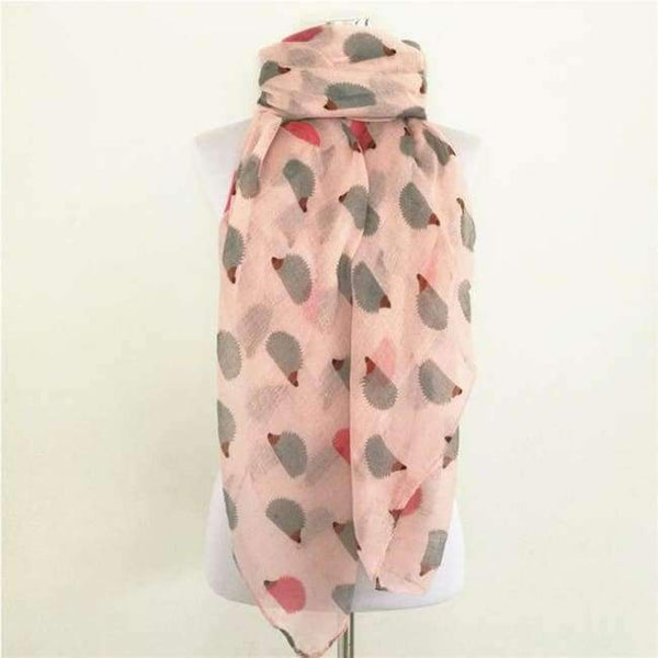 Planet Gates Long scarf Pink Women Ladies Fashion Viscose Cotton Hedgehog Print infinity scarf Fashion Animal Scarves Shawl Wrap hot sale neckerchief