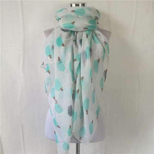 Planet Gates Long scarf W and B Women Ladies Fashion Viscose Cotton Hedgehog Print infinity scarf Fashion Animal Scarves Shawl Wrap hot sale neckerchief