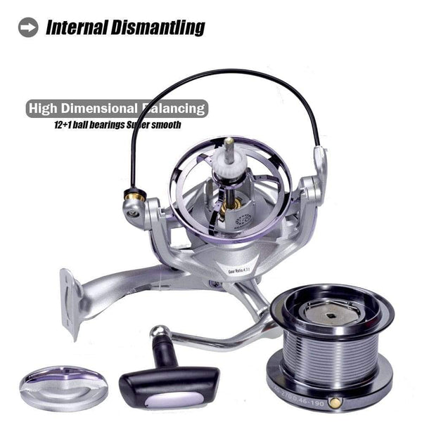 Planet Gates Long Shot Spinning Fishing Reel 12+1BB High Speed 4.6:1 25KG Max Drag Fish Reels Trolling Surf Metal Spoon Moulinet Peche