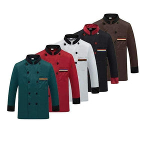 Planet Gates long sleeve 4 / XL Men Long-sleeved Chef Jacket Hotel Service Working Wear Restaurant Kitchen Work Tooling Chef Uniform Cooking Clothes Women 89